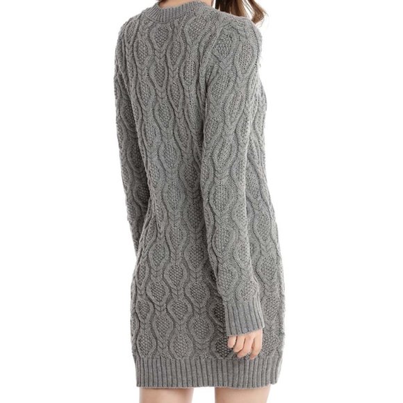 LISA & ROSE | Gray Ogee Crewneck Long Sleeve Sweater Dress (Size: X-Large) - Picture 4 of 10